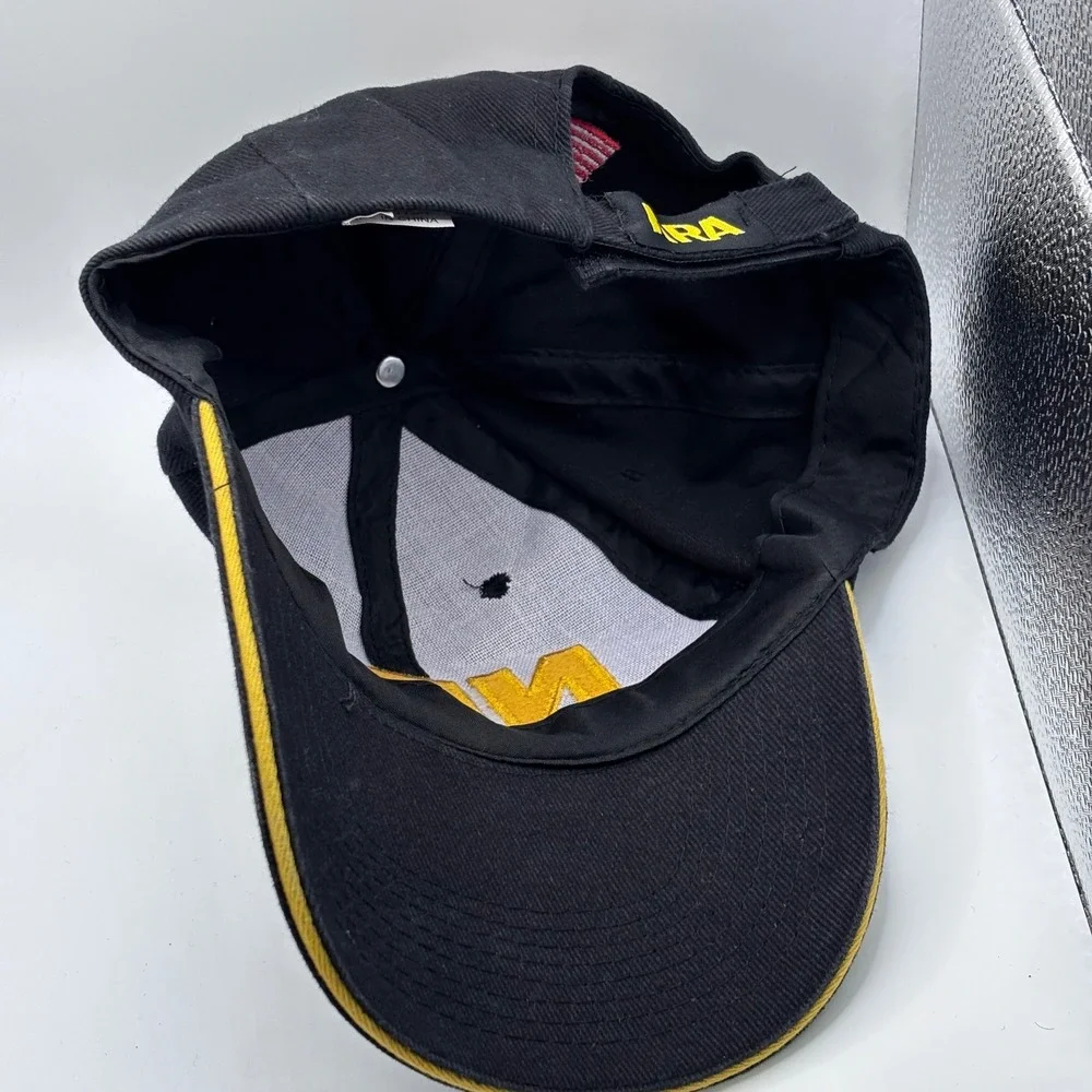 NRA‎ Baseball Cap Mens OSFA Black Yellow Embroidered USA Flag Patriotic Hat